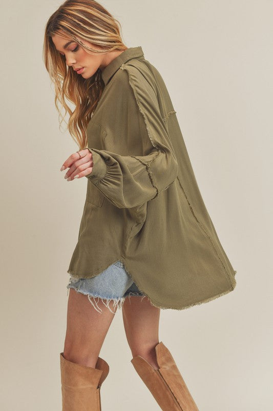 Annelise Olive Blouse
