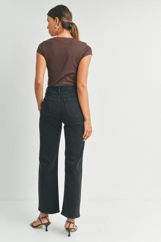 The Dad Straight Leg Jean (High Rise Black)