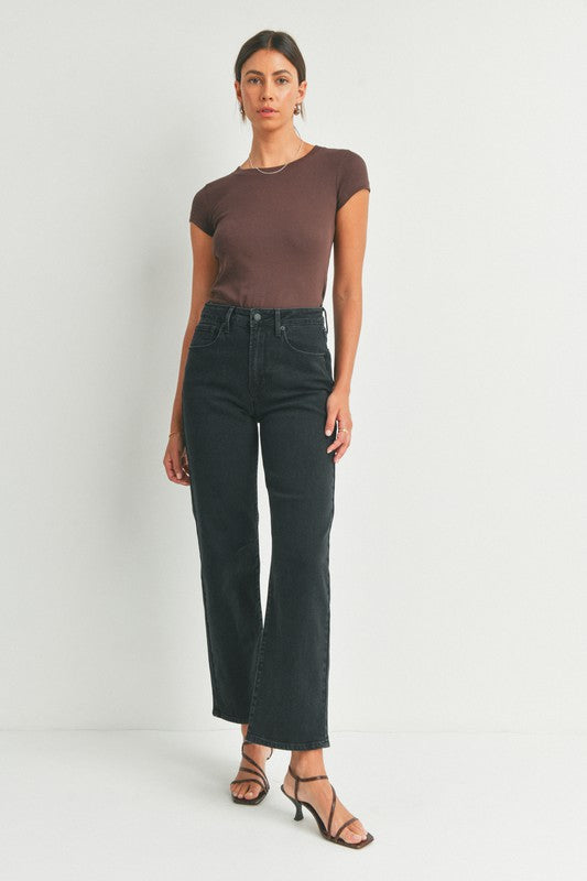 The Dad Straight Leg Jean (High Rise Black)