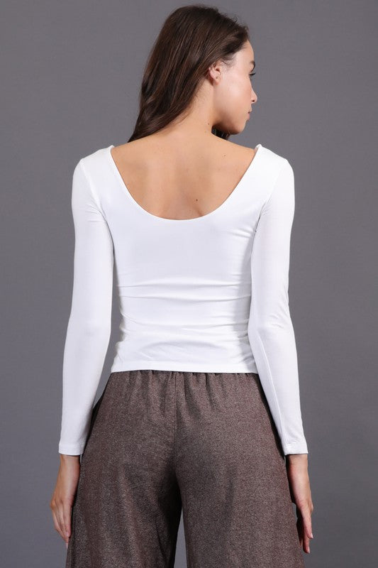 Scoop Neck Bodysuit (white)