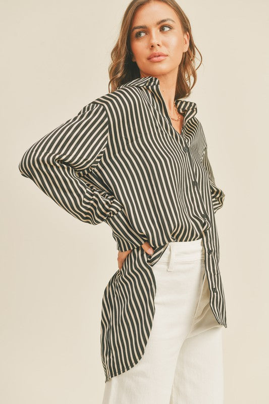 Black Striped Blouse