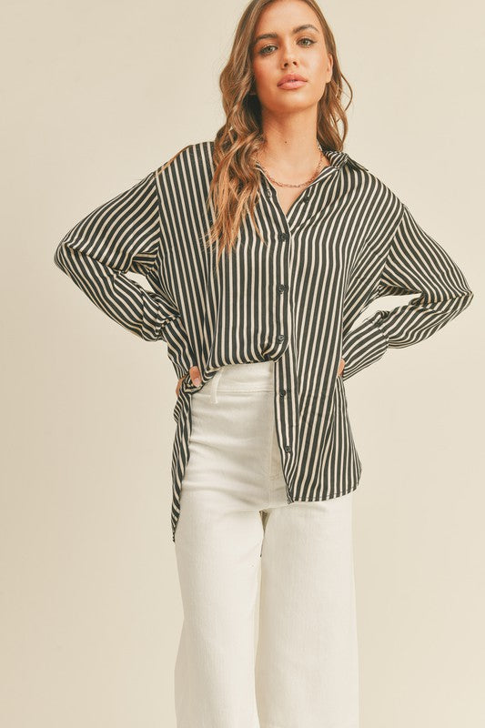 Black Striped Blouse