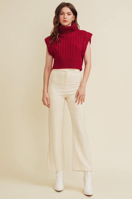 The Brooklyn Cable Sweater Top (maroon)