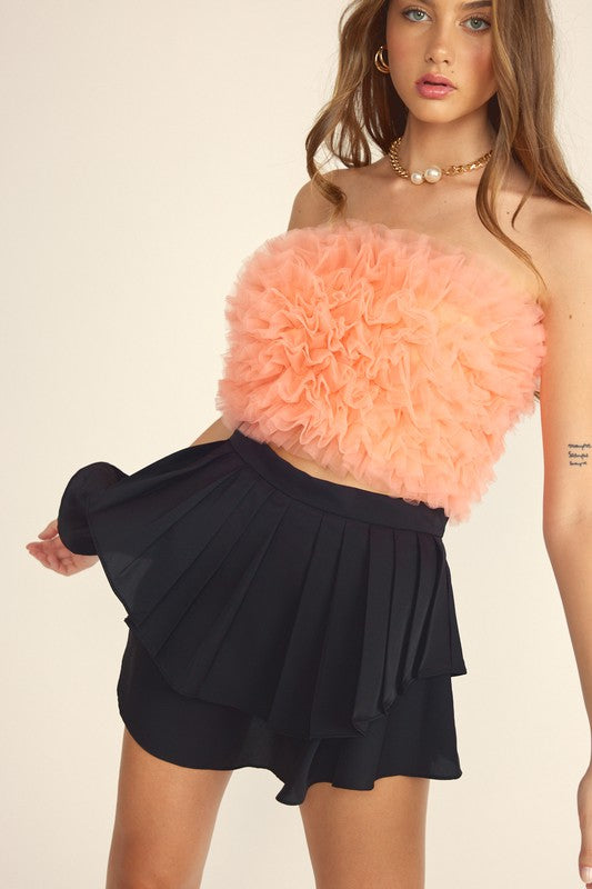 Black Pleated Mini Skirt
