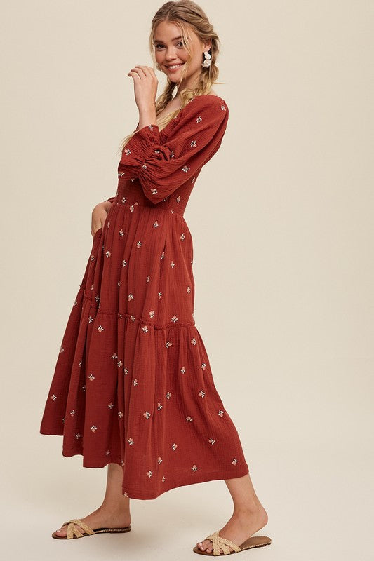 Dahlia Dress (brick)