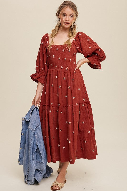 Dahlia Dress (brick)
