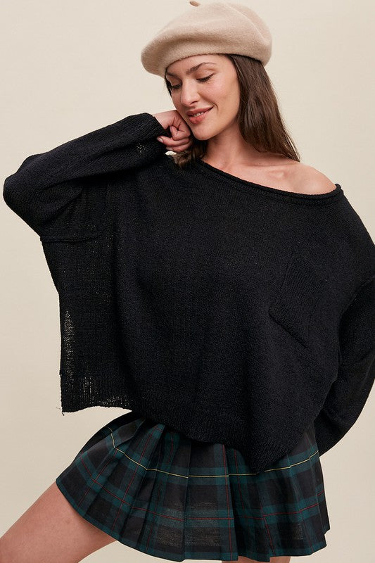 Boxy Cropped Pocket Top
