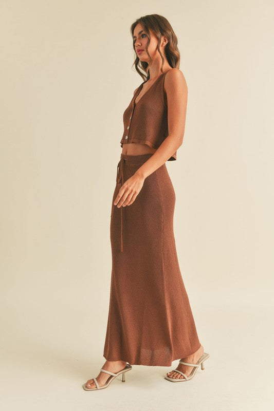 The Bristol Knit Maxi Skirt (cocoa)