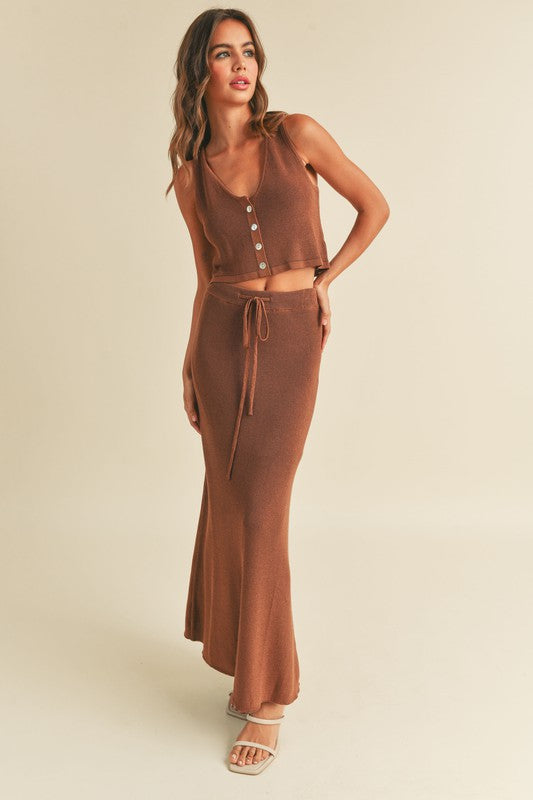 The Bristol Knit Maxi Skirt (cocoa)