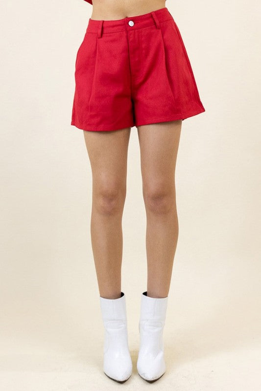 Winifred Flare Shorts (burgundy)