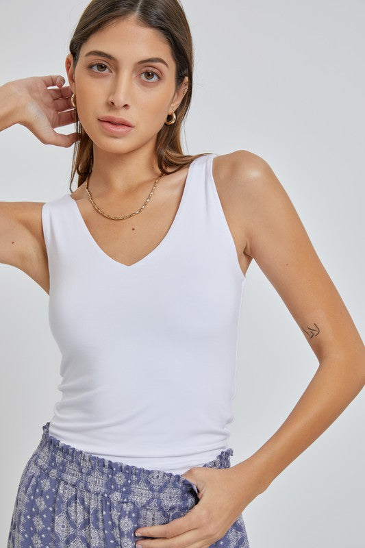 Basic V-Neck Tank (white)