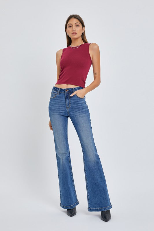 Maroon High Neck Top