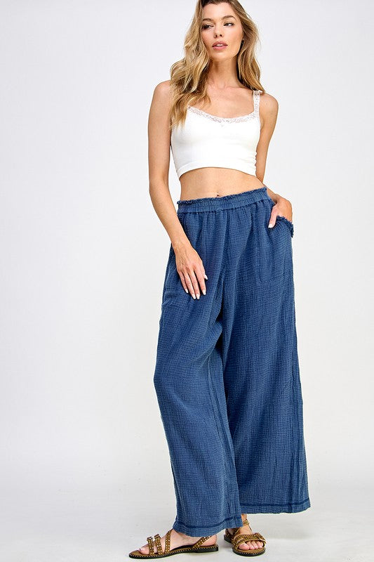 Blue Gauze Pants