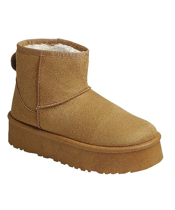 Camel Slipper Platform Boot
