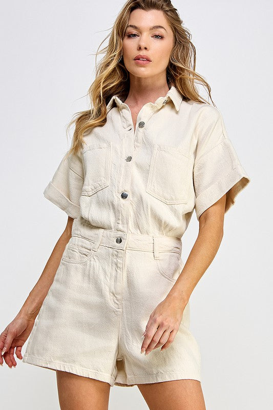 Stone Twill Romper