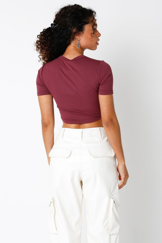 Mulberry Maroon Bustier Top
