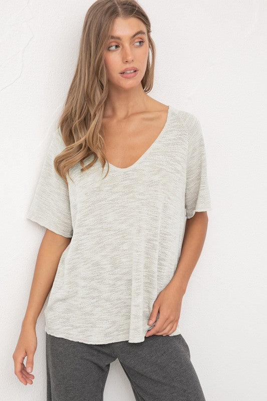 Ivory Slubby Raglan Tee