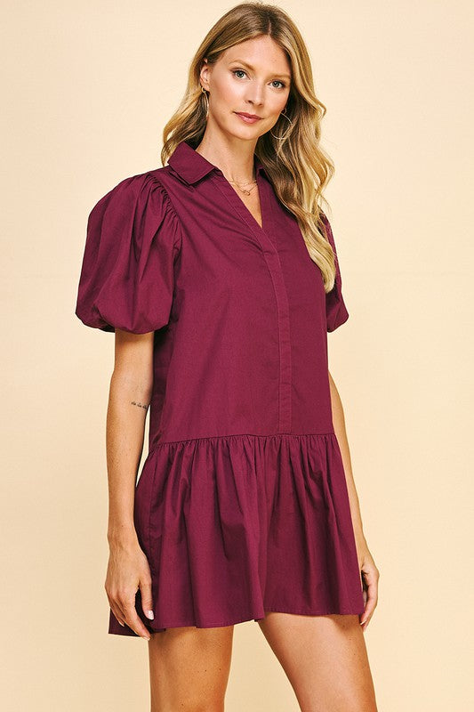 Pinch Me Maroon Dress