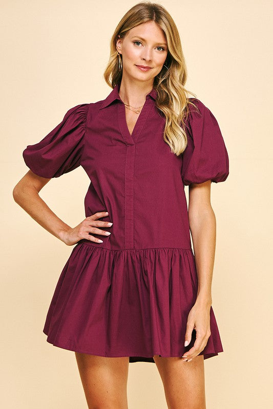 Pinch Me Maroon Dress