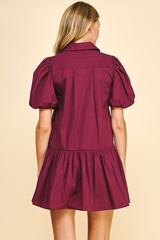 Pinch Me Maroon Dress