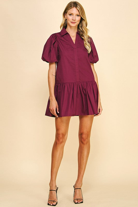 Pinch Me Maroon Dress