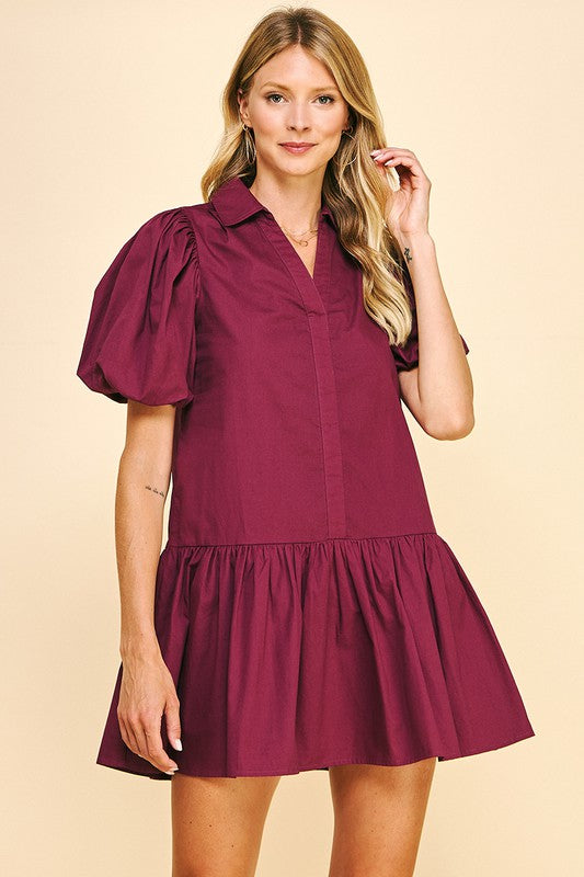 Pinch Me Maroon Dress