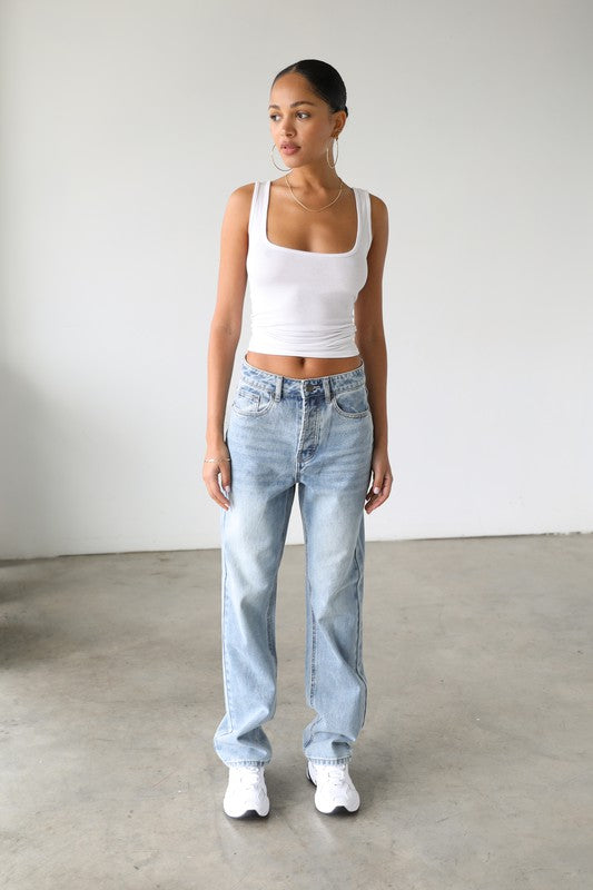 Classic High Rise Straight Jeans