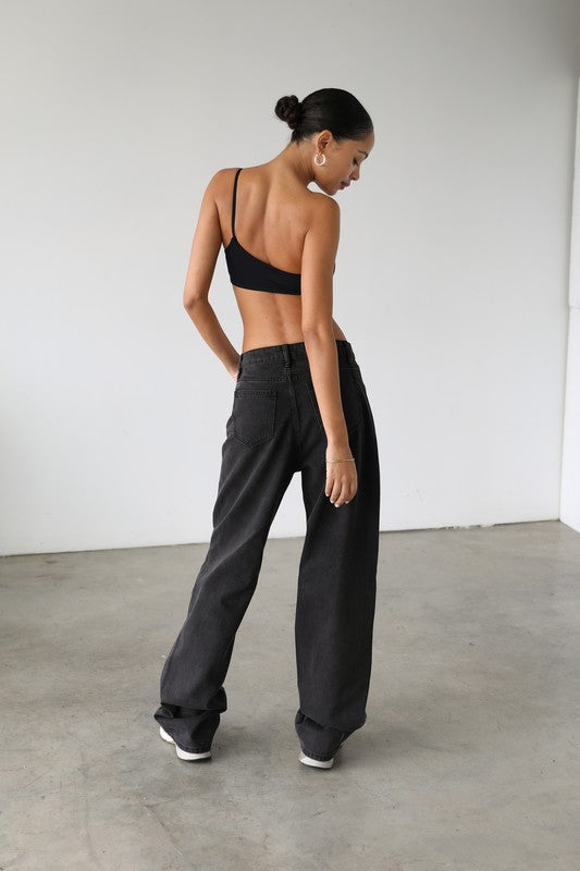 Black Distressed Skater Jeans