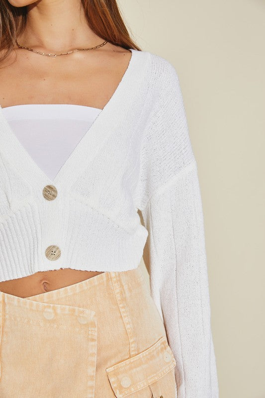 White Cropped Cardigan