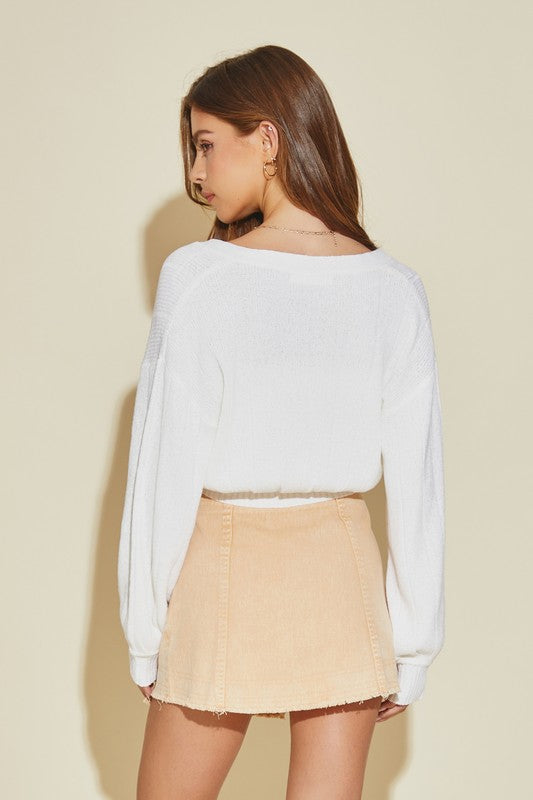 White Cropped Cardigan