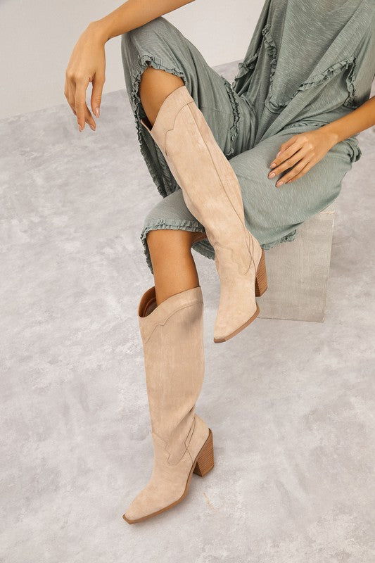 Taupe Suede Western Boot