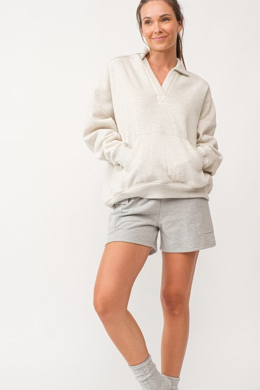 The Parker Pullover (white melange)