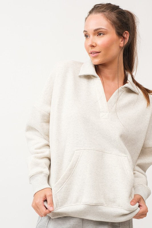 The Parker Pullover (white melange)