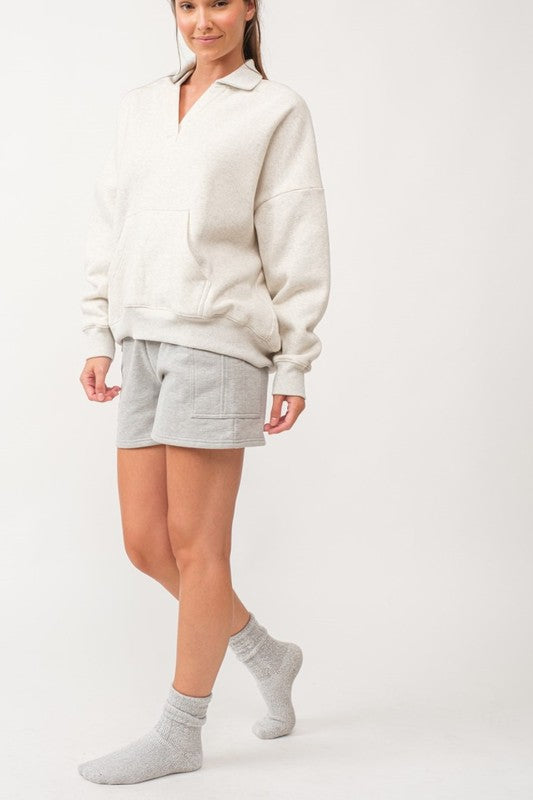 The Parker Pullover (white melange)