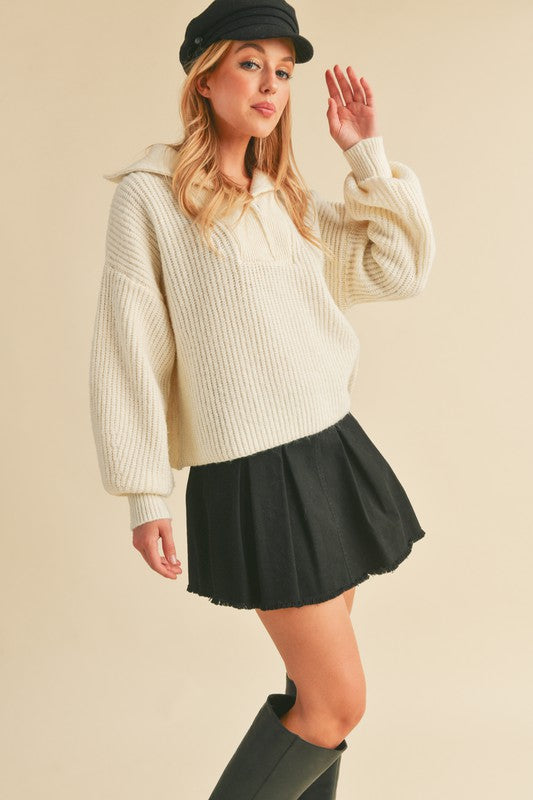 The Winslet Collared Sweater (white)