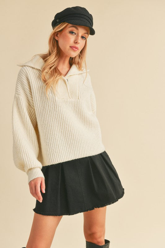 The Winslet Collared Sweater (white)