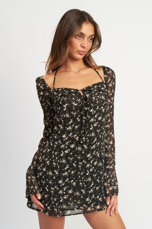 Black Floral Felicity Dress