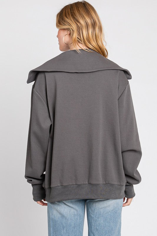 The Ollie Half Zip Pullover (charcoal)