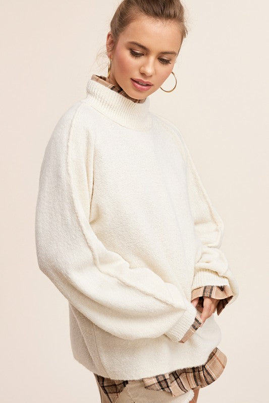 Mockneck Sweater (almond milk)