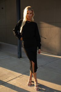 BEST SELLER The Chloe Set Midi Skirt (black) - GEORGE-MARY'S