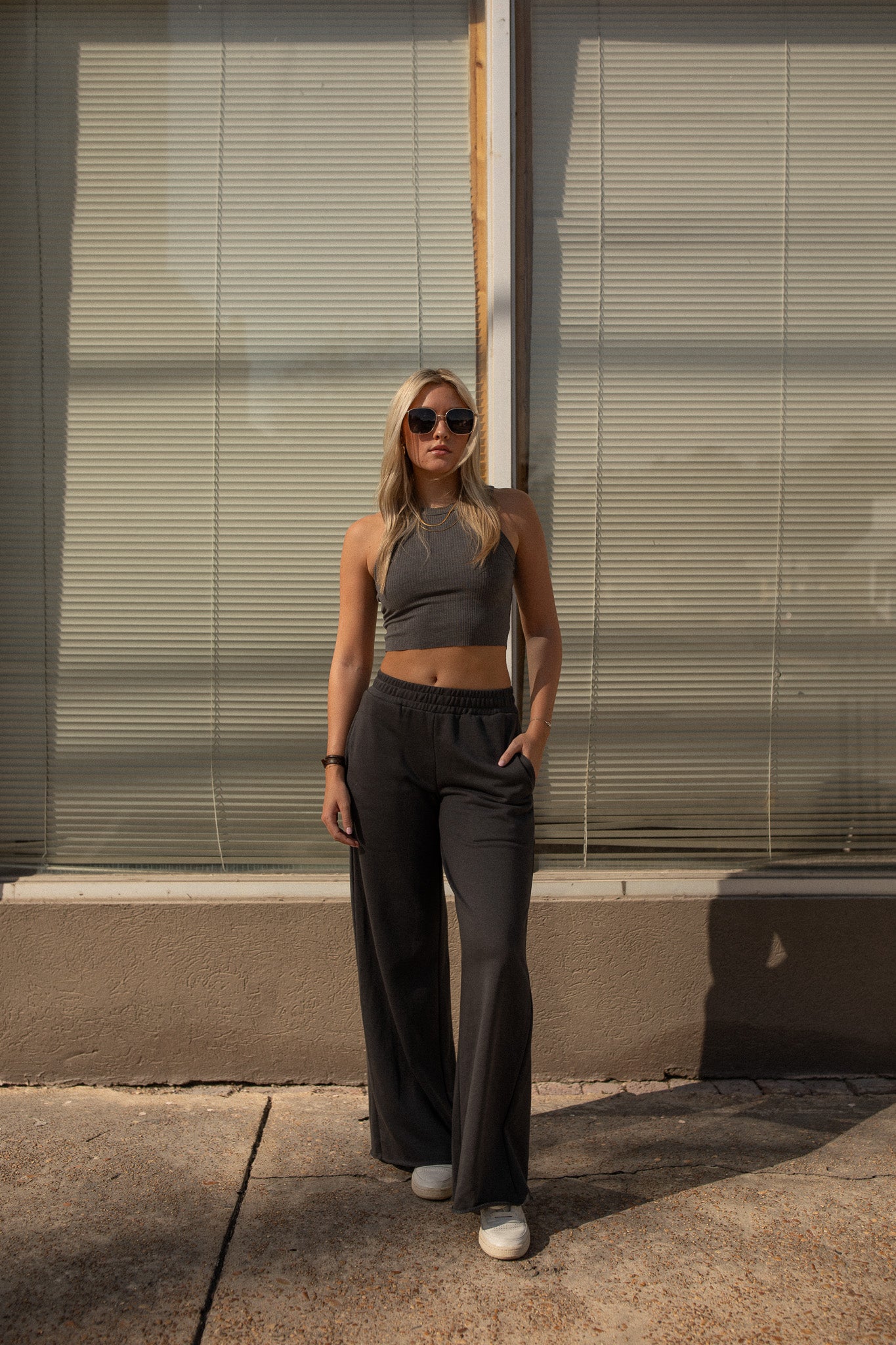 The Gina Ribbed Tank (charcoal)