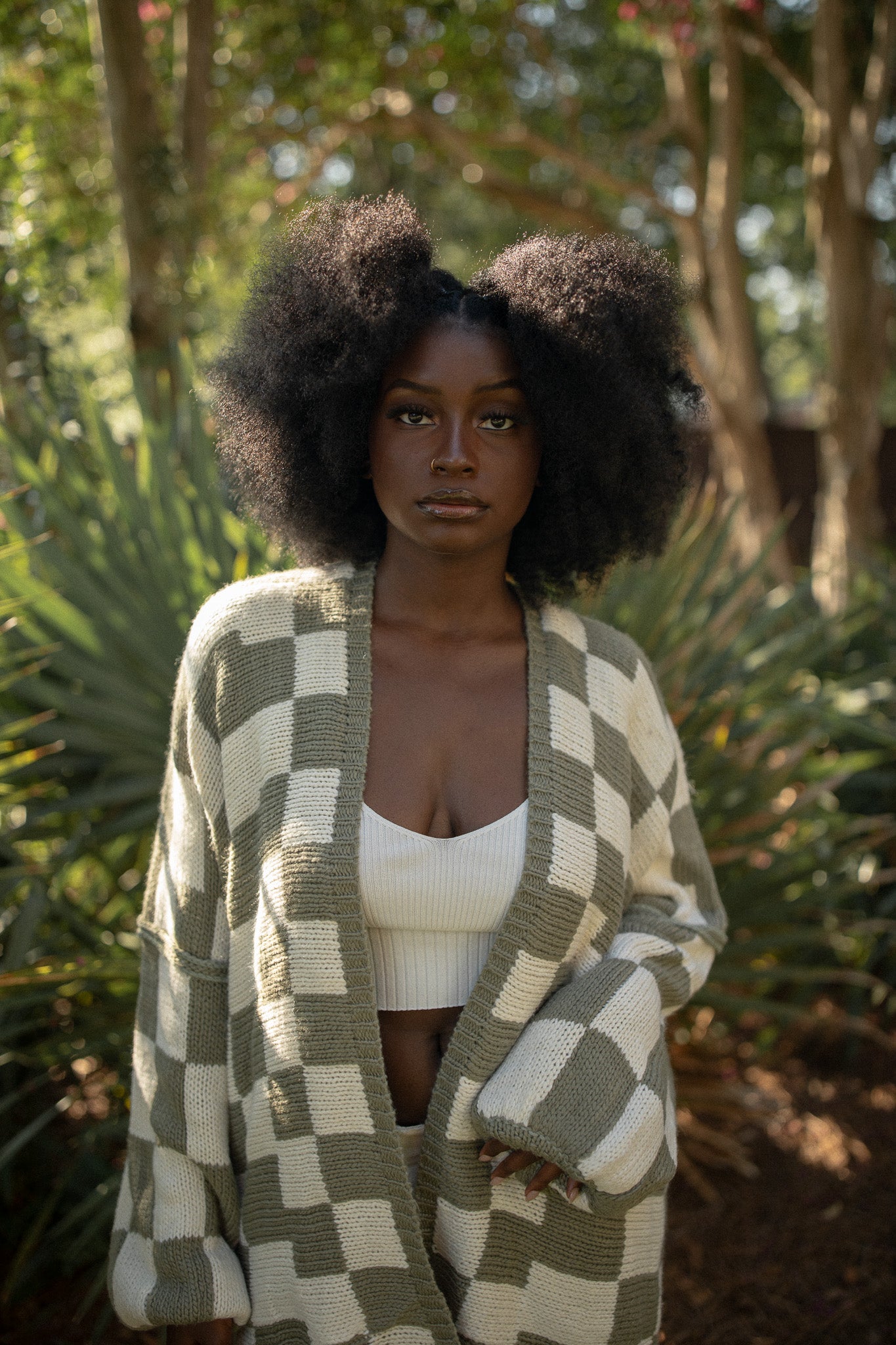 Oversized Checkered Cardigan (4 colors)