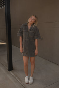Denim Collared Pocket Dress