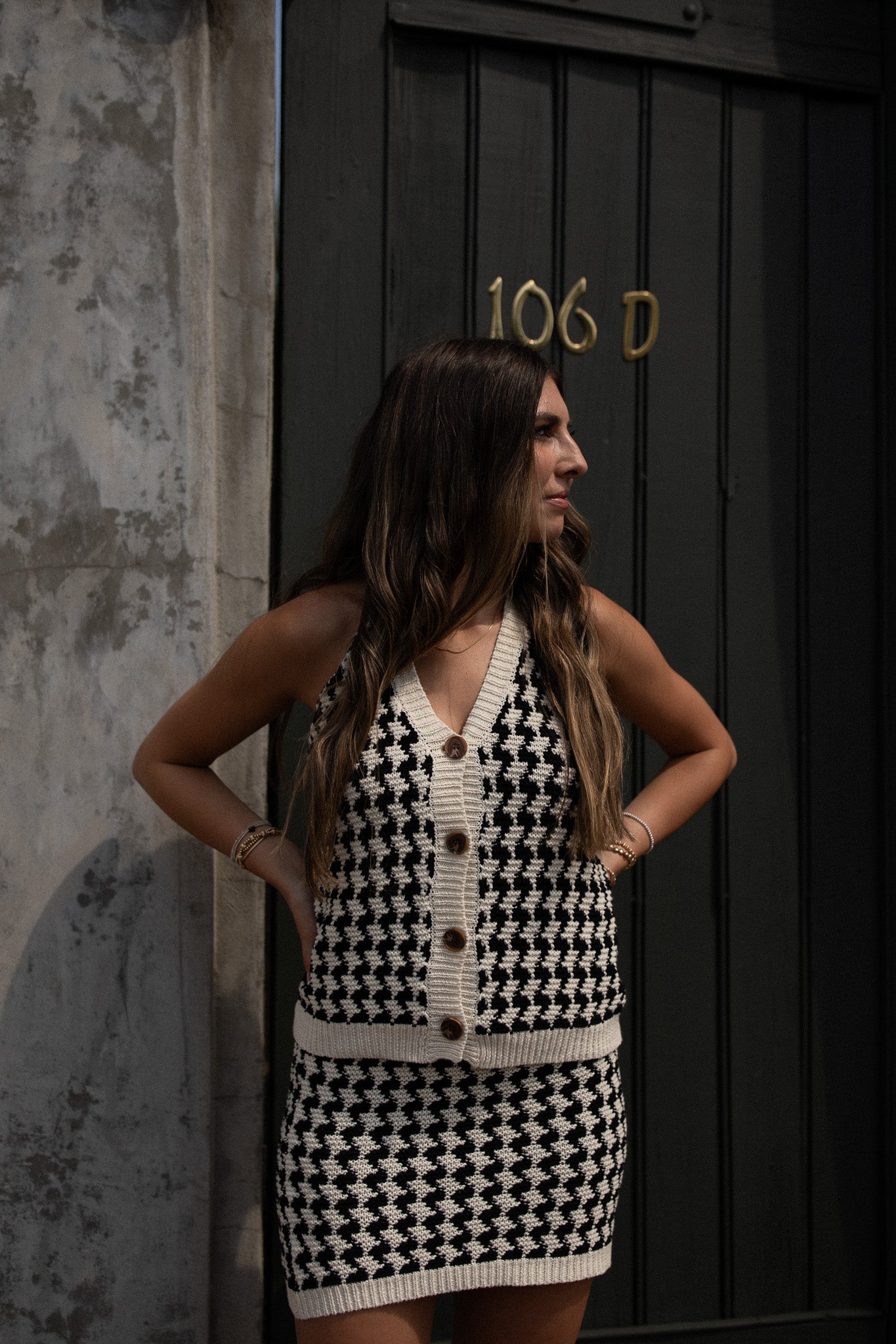 LITTLE LIES Houndstooth Skirt