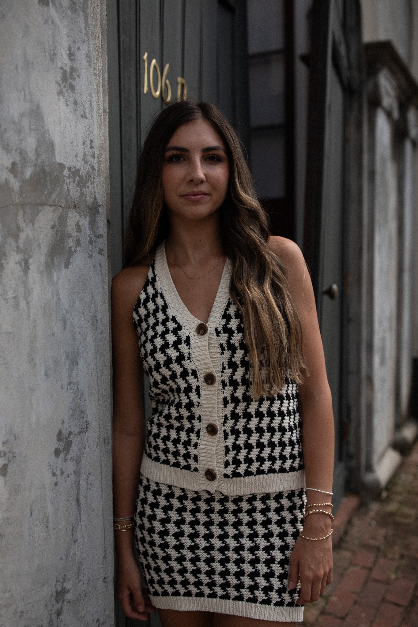LITTLE LIES Houndstooth Skirt