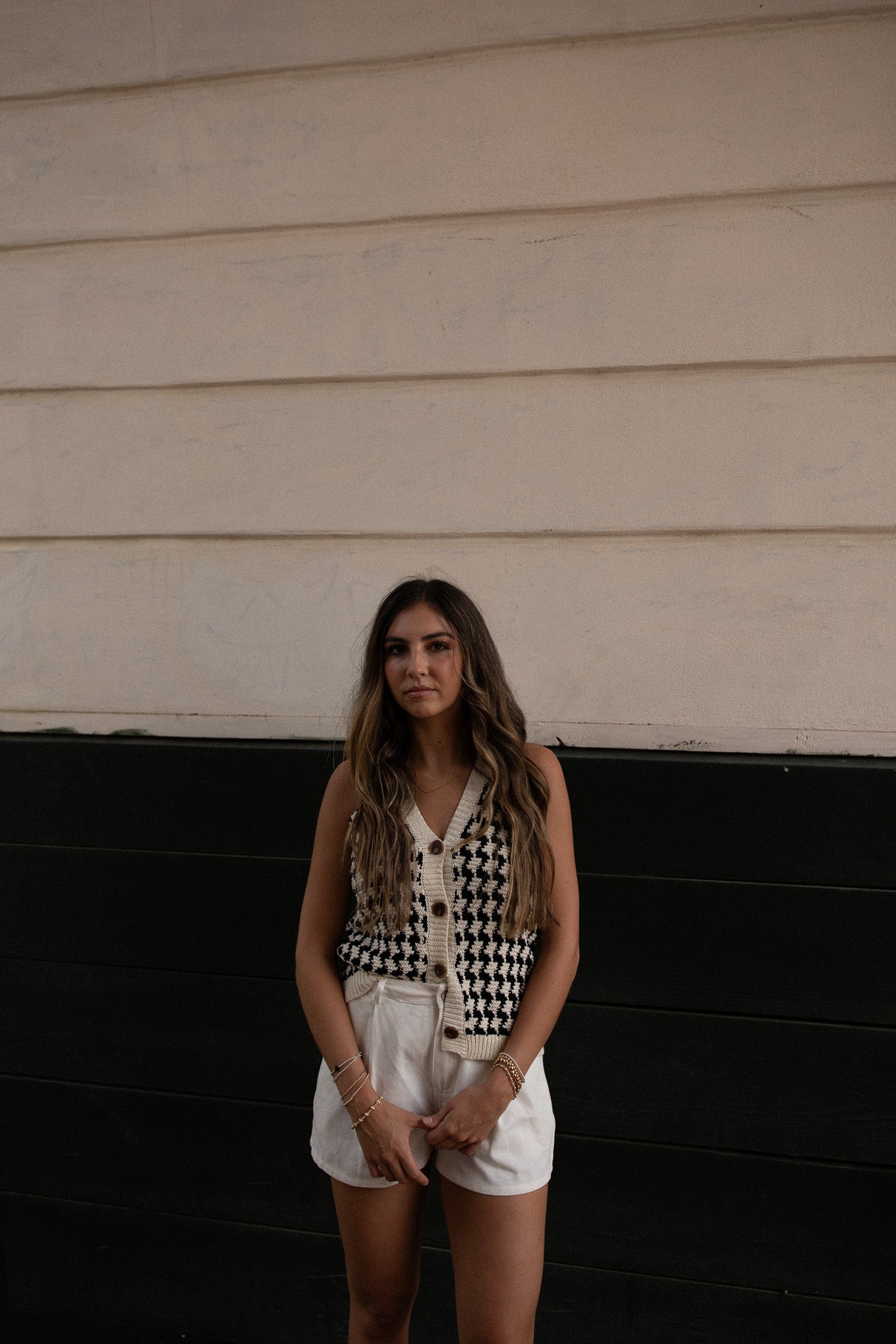 LITTLE LIES Houndstooth Vest