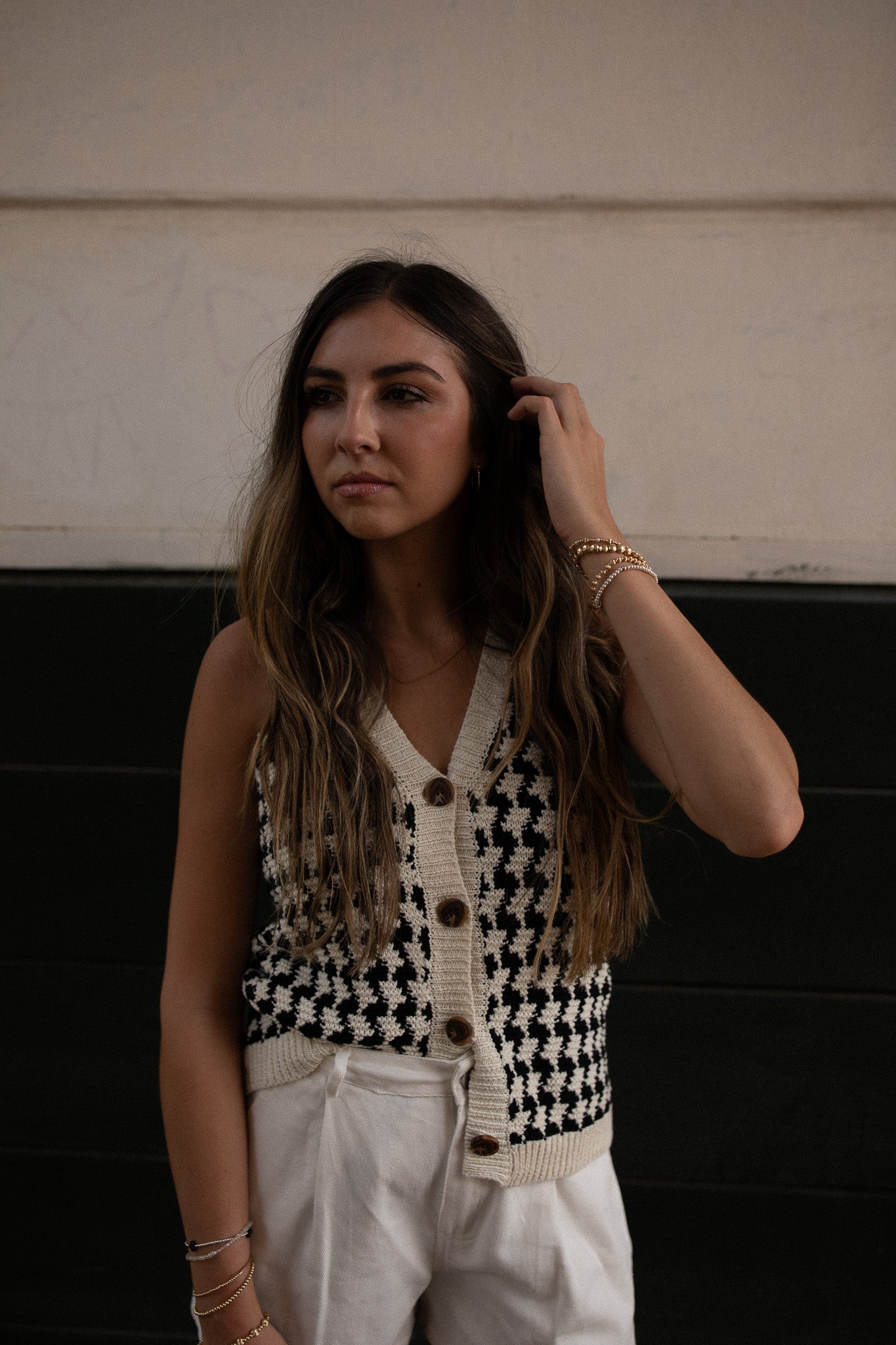 LITTLE LIES Houndstooth Vest