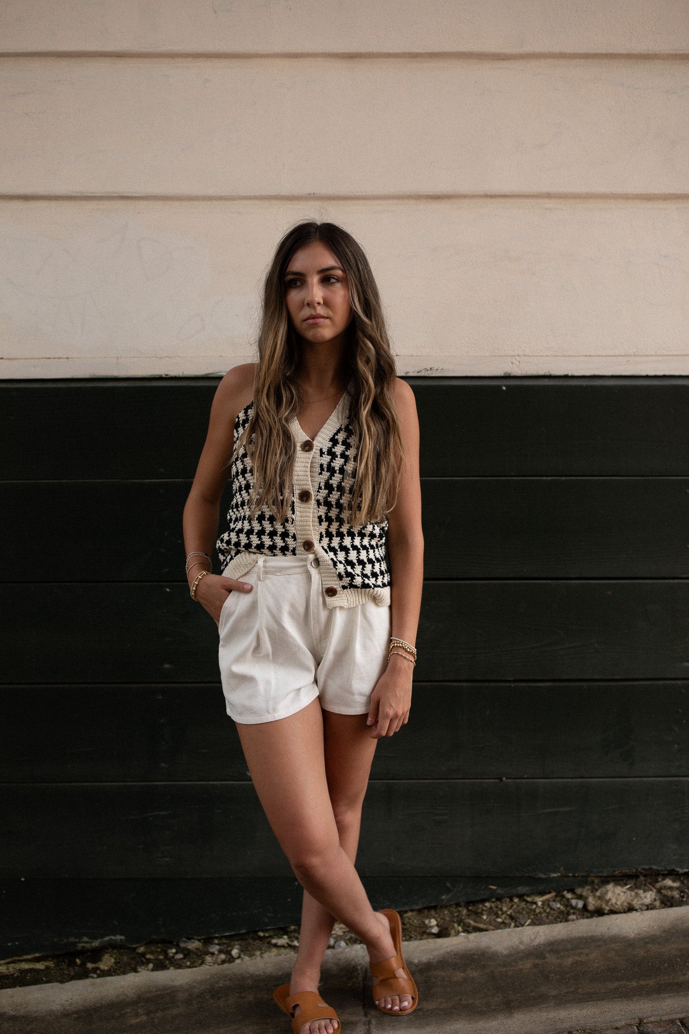 LITTLE LIES Houndstooth Vest