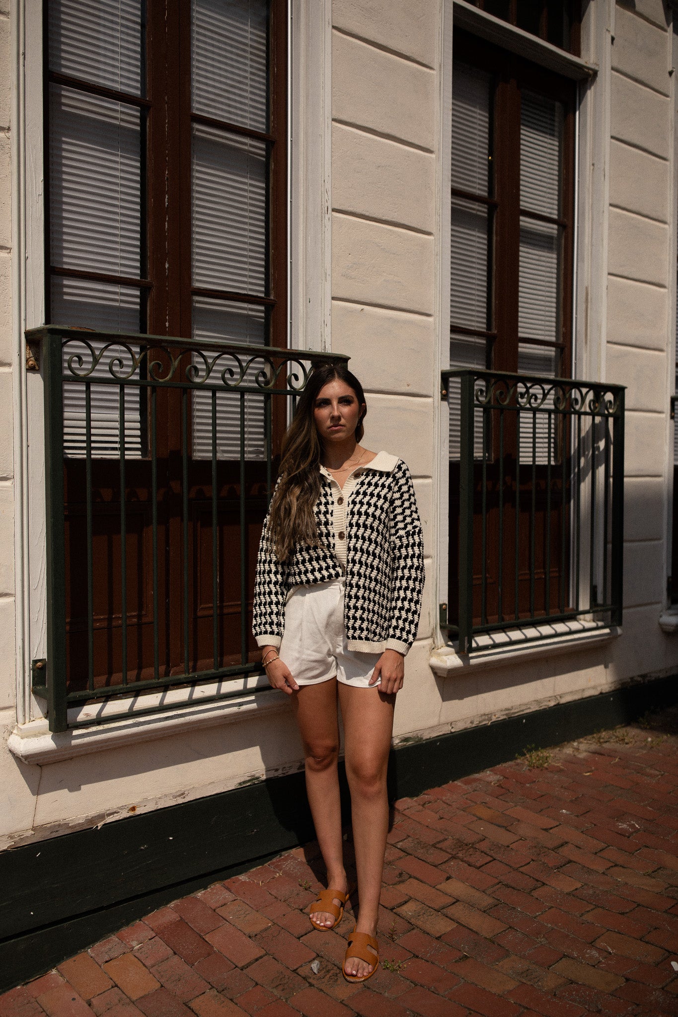 LITTLE LIES Houndstooth Cardigan