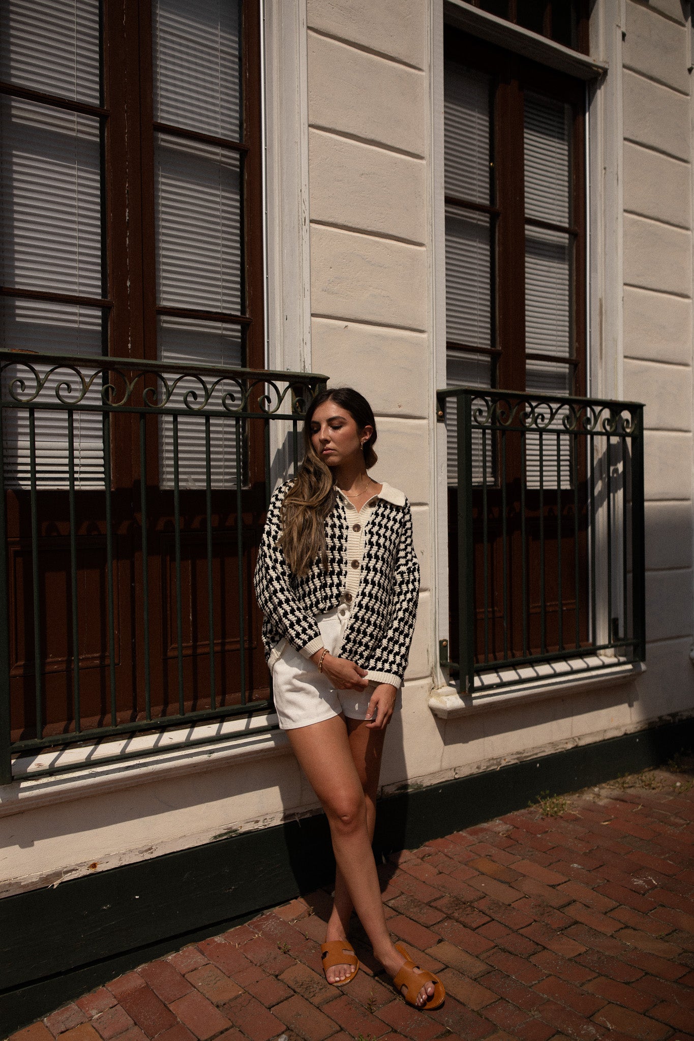 LITTLE LIES Houndstooth Cardigan